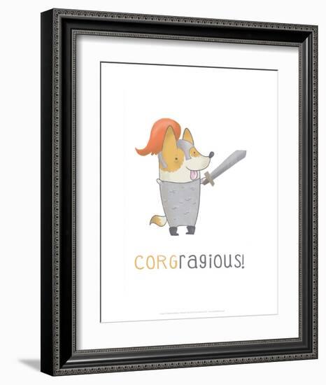 Corgragious! - Hannah Stephey Cartoon Dog Print-Hannah Stephey-Framed Art Print