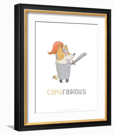 Corgragious! - Hannah Stephey Cartoon Dog Print-Hannah Stephey-Framed Art Print