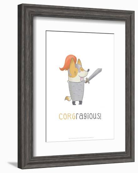 Corgragious! - Hannah Stephey Cartoon Dog Print-Hannah Stephey-Framed Giclee Print