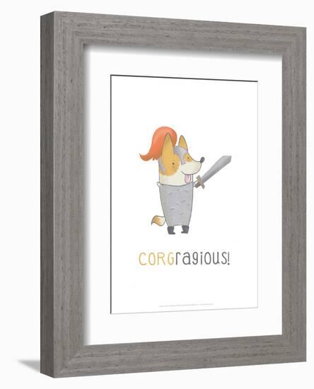 Corgragious! - Hannah Stephey Cartoon Dog Print-Hannah Stephey-Framed Giclee Print