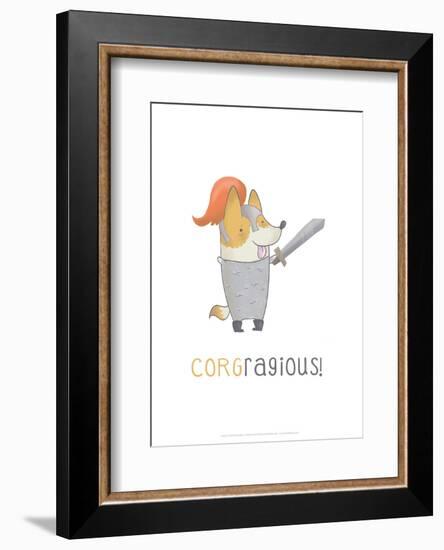 Corgragious! - Hannah Stephey Cartoon Dog Print-Hannah Stephey-Framed Giclee Print