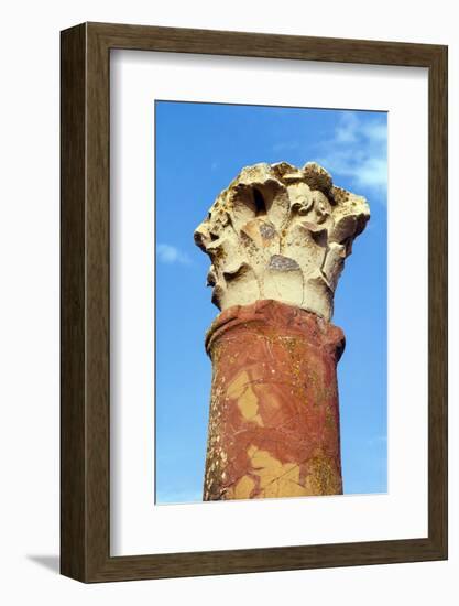 Corinthian capital at House Of Hunt, Bulla Regia Archaeological Site, Tunisia-Nico Tondini-Framed Photographic Print