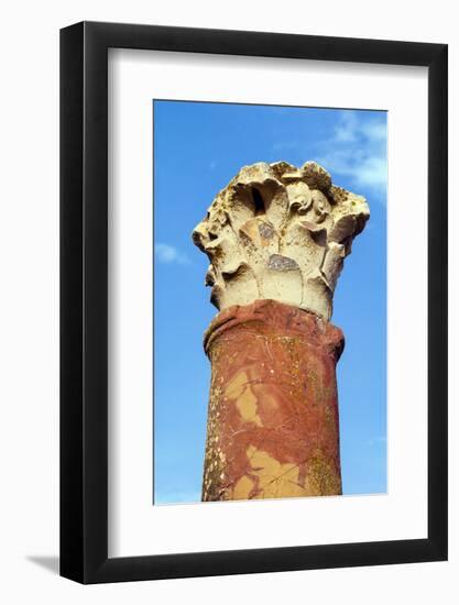 Corinthian capital at House Of Hunt, Bulla Regia Archaeological Site, Tunisia-Nico Tondini-Framed Photographic Print