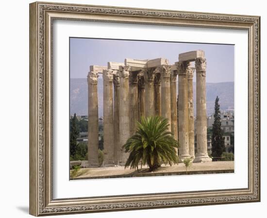 Corinthian Columns of the Temple of Zeus Dating from Between 174 BC and 132 AD, Athens, Greece-Ken Gillham-Framed Photographic Print