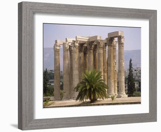 Corinthian Columns of the Temple of Zeus Dating from Between 174 BC and 132 AD, Athens, Greece-Ken Gillham-Framed Photographic Print