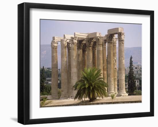 Corinthian Columns of the Temple of Zeus Dating from Between 174 BC and 132 AD, Athens, Greece-Ken Gillham-Framed Photographic Print