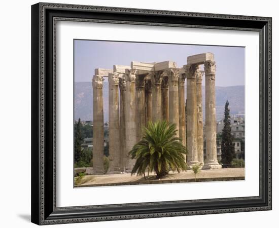 Corinthian Columns of the Temple of Zeus Dating from Between 174 BC and 132 AD, Athens, Greece-Ken Gillham-Framed Photographic Print