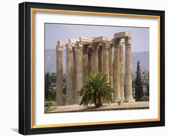 Corinthian Columns of the Temple of Zeus Dating from Between 174 BC and 132 AD, Athens, Greece-Ken Gillham-Framed Photographic Print