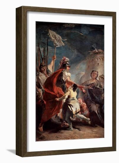 Coriolanus before the Gates of Rome, C1730-Giovanni Battista Tiepolo-Framed Giclee Print