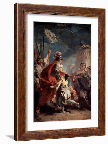 Coriolanus before the Gates of Rome, C1730-Giovanni Battista Tiepolo-Framed Giclee Print