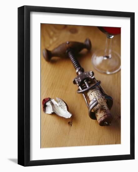 Corkscrew with Cork-null-Framed Photographic Print