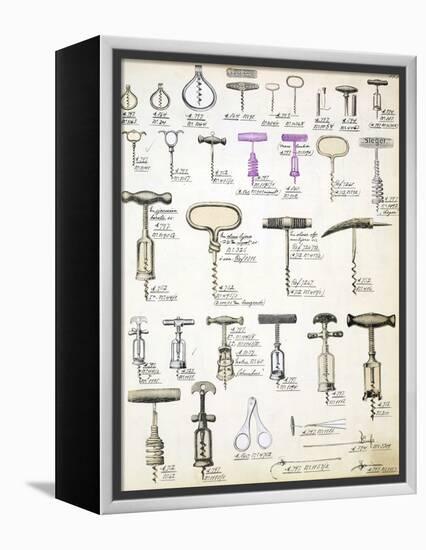 Corkscrews, from a Trade Catalogue of Domestic Goods and Fittings, circa 1890-1910-null-Framed Premier Image Canvas