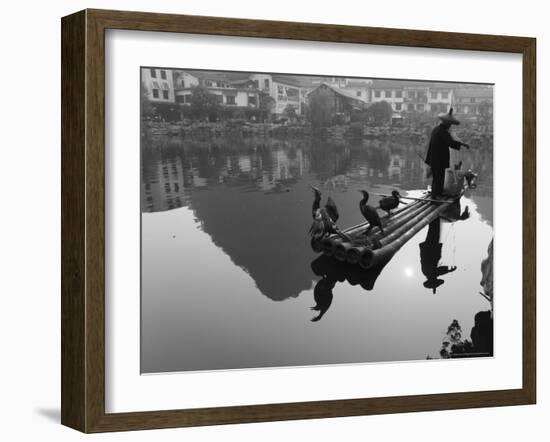 Cormorant Fisherman, Yangshuo, Guangxi Province, China, Asia-Jochen Schlenker-Framed Photographic Print