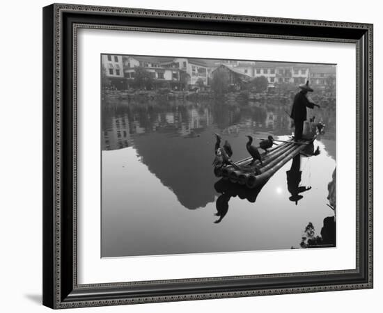 Cormorant Fisherman, Yangshuo, Guangxi Province, China, Asia-Jochen Schlenker-Framed Photographic Print