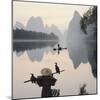 Cormorant fishermen in Li River-Martin Puddy-Mounted Photographic Print