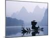 Cormorant Fishermen, Li River, Yangshou, Guilin, Guangxi Province, China-Steve Vidler-Mounted Photographic Print