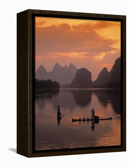 Cormorant Fishermen, Li River, Yangshuo, Guangxi, China-James Montgomery Flagg-Framed Premier Image Canvas
