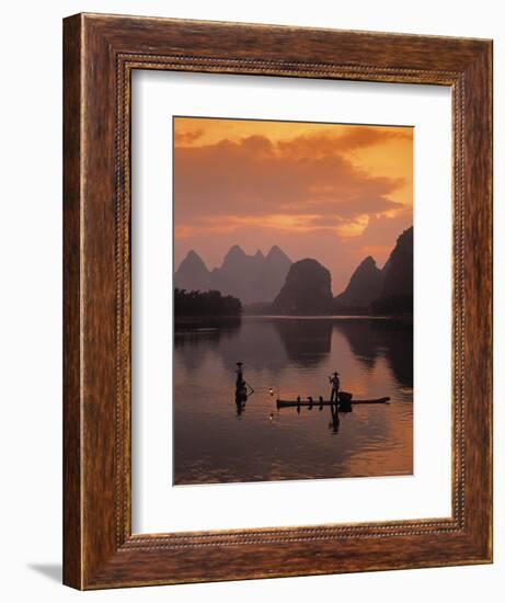 Cormorant Fishermen, Li River, Yangshuo, Guangxi, China-James Montgomery Flagg-Framed Photographic Print