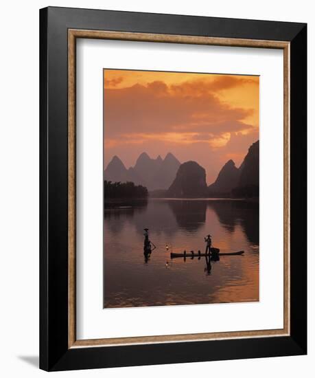 Cormorant Fishermen, Li River, Yangshuo, Guangxi, China-James Montgomery Flagg-Framed Photographic Print