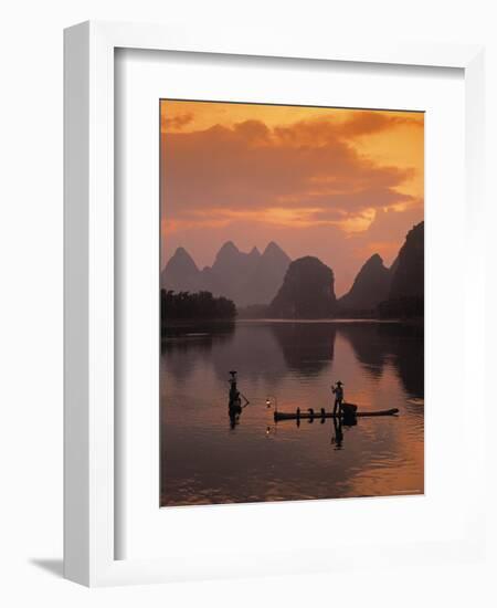 Cormorant Fishermen, Li River, Yangshuo, Guangxi, China-James Montgomery Flagg-Framed Photographic Print