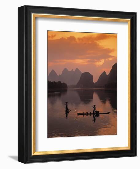 Cormorant Fishermen, Li River, Yangshuo, Guangxi, China-James Montgomery Flagg-Framed Photographic Print