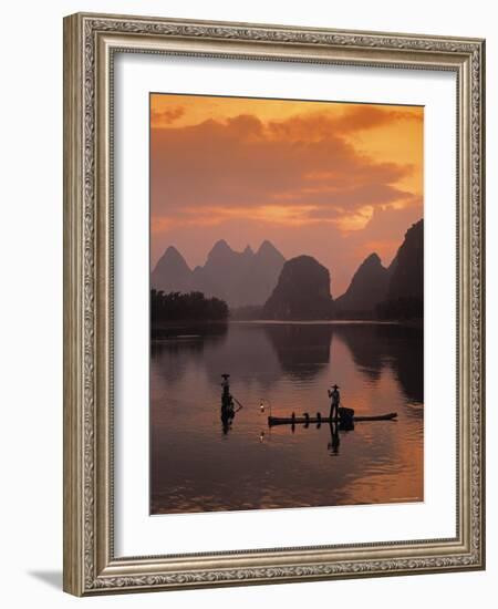 Cormorant Fishermen, Li River, Yangshuo, Guangxi, China-James Montgomery Flagg-Framed Photographic Print