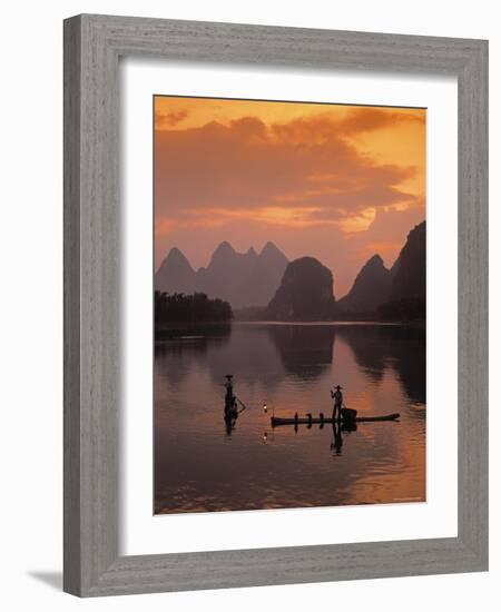 Cormorant Fishermen, Li River, Yangshuo, Guangxi, China-James Montgomery Flagg-Framed Photographic Print