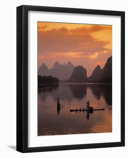 Cormorant Fishermen, Li River, Yangshuo, Guangxi, China-James Montgomery Flagg-Framed Photographic Print