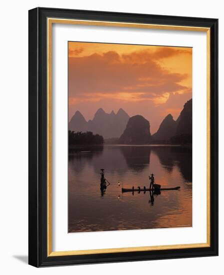 Cormorant Fishermen, Li River, Yangshuo, Guangxi, China-James Montgomery Flagg-Framed Photographic Print