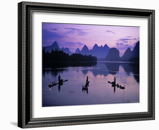 Cormorant Fishermen, Li River, Yangshuo, Guangxi, China-James Montgomery Flagg-Framed Photographic Print