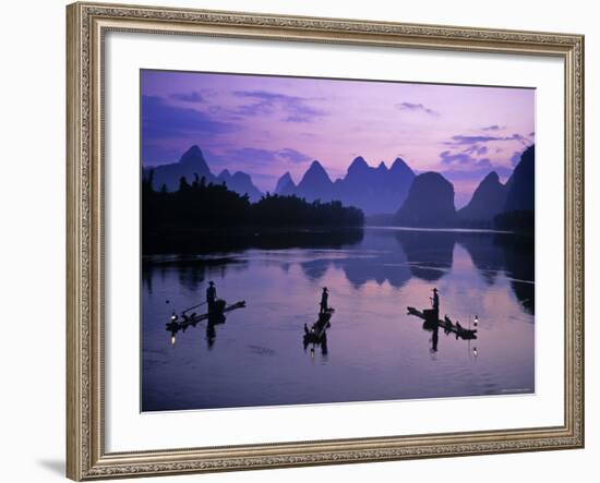 Cormorant Fishermen, Li River, Yangshuo, Guangxi, China-James Montgomery Flagg-Framed Photographic Print