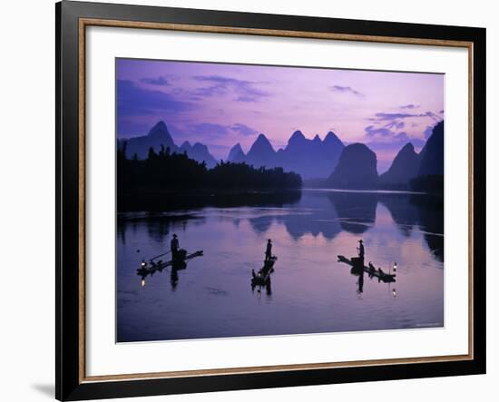 Cormorant Fishermen, Li River, Yangshuo, Guangxi, China-James Montgomery Flagg-Framed Photographic Print