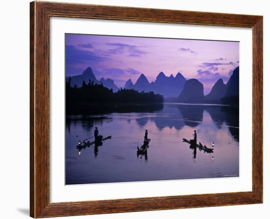 Cormorant Fishermen, Li River, Yangshuo, Guangxi, China-James Montgomery Flagg-Framed Photographic Print