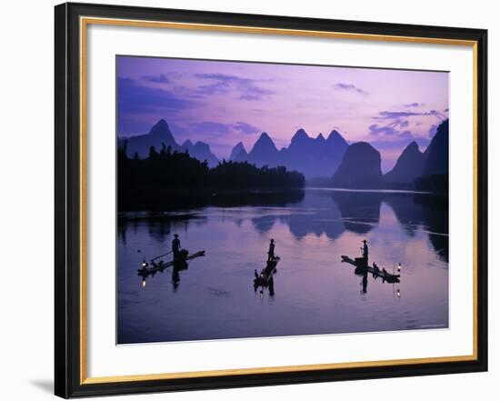 Cormorant Fishermen, Li River, Yangshuo, Guangxi, China-James Montgomery Flagg-Framed Photographic Print