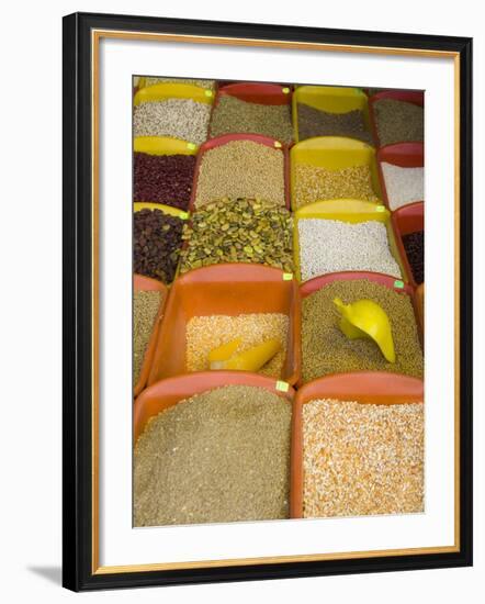 Corn and Grains Displayed in Market, Cuzco, Peru-Merrill Images-Framed Photographic Print