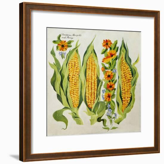 Corn and Marrow Flowers, 2014-Jennifer Abbott-Framed Giclee Print