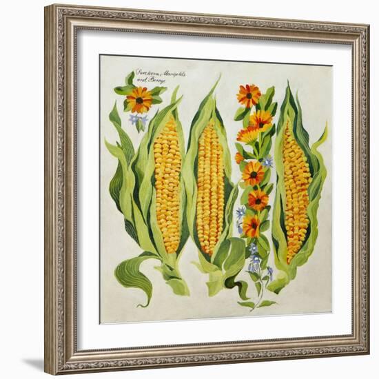 Corn and Marrow Flowers, 2014-Jennifer Abbott-Framed Giclee Print