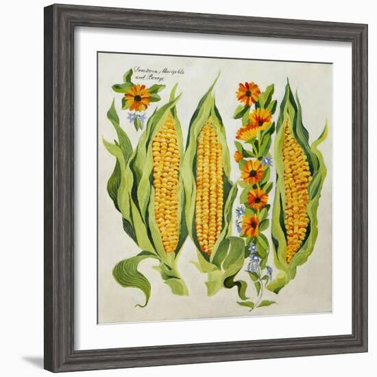 Corn and Marrow Flowers, 2014-Jennifer Abbott-Framed Giclee Print