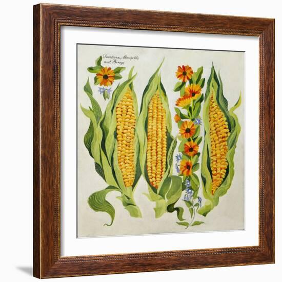 Corn and Marrow Flowers, 2014-Jennifer Abbott-Framed Giclee Print