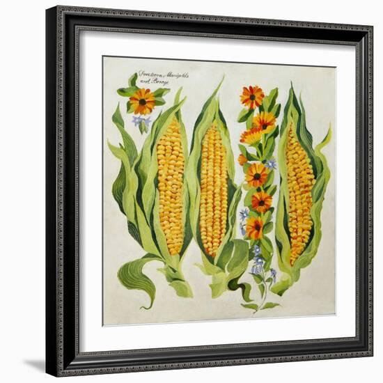 Corn and Marrow Flowers, 2014-Jennifer Abbott-Framed Giclee Print