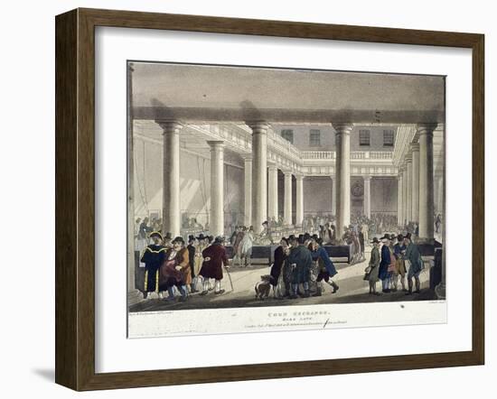 Corn Exchange, London, 1808-Thomas Rowlandson-Framed Giclee Print
