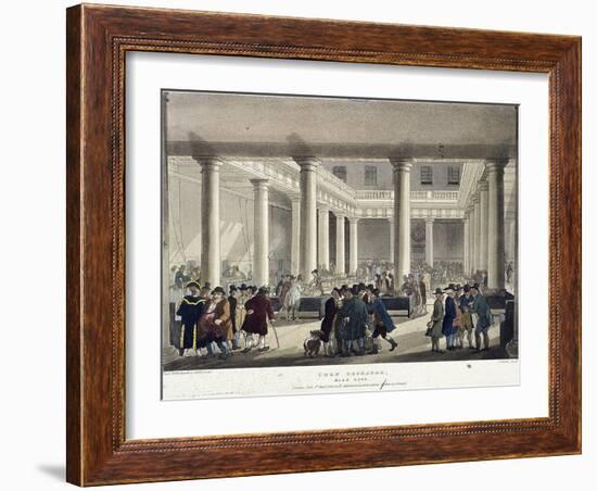 Corn Exchange, London, 1808-Thomas Rowlandson-Framed Giclee Print