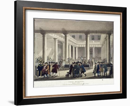 Corn Exchange, London, 1808-Thomas Rowlandson-Framed Giclee Print