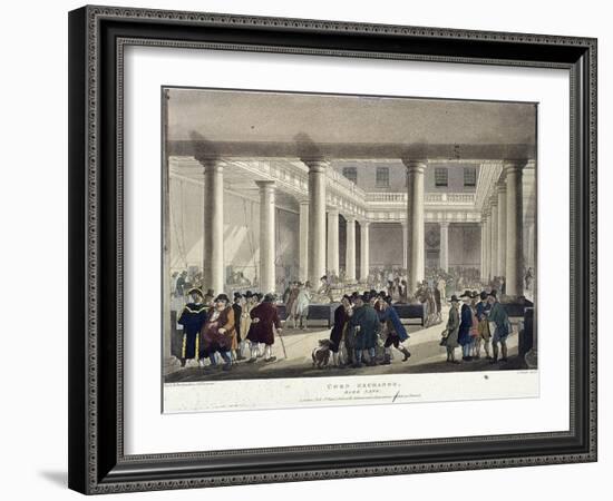 Corn Exchange, London, 1808-Thomas Rowlandson-Framed Giclee Print