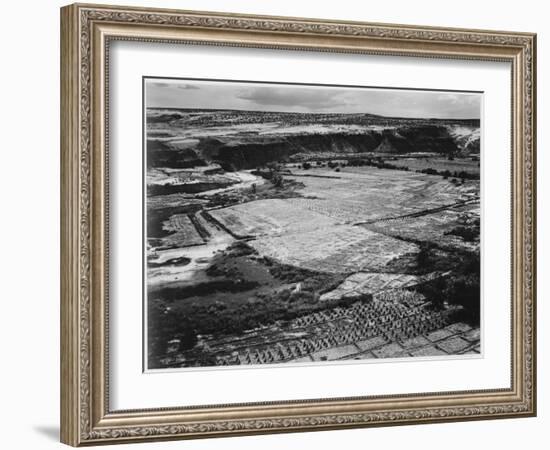 Corn Field Indian Farm Near Tuba City Arizona In Rain 1941. 1941-Ansel Adams-Framed Art Print