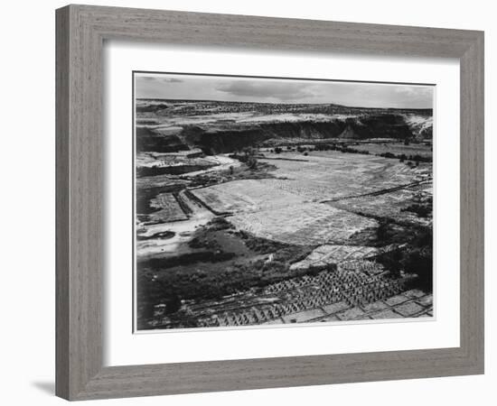 Corn Field Indian Farm Near Tuba City Arizona In Rain 1941. 1941-Ansel Adams-Framed Art Print