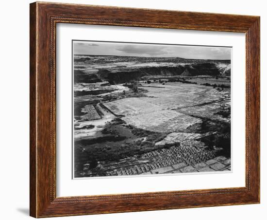 Corn Field Indian Farm Near Tuba City Arizona In Rain 1941. 1941-Ansel Adams-Framed Art Print