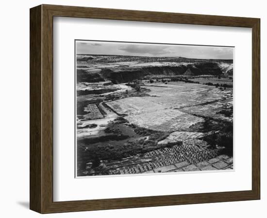 Corn Field Indian Farm Near Tuba City Arizona In Rain 1941. 1941-Ansel Adams-Framed Art Print