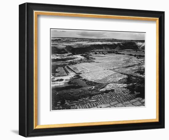 Corn Field Indian Farm Near Tuba City Arizona In Rain 1941. 1941-Ansel Adams-Framed Art Print