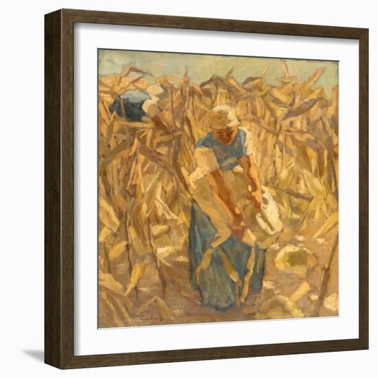 Corn Harvest, 1906 (Oil on Canvas)-Albin Egger-lienz-Framed Giclee Print